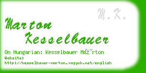 marton kesselbauer business card